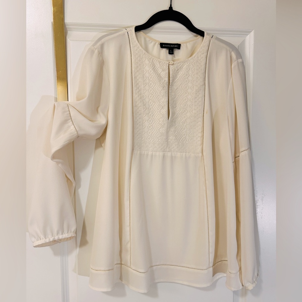 LIKE NEW - BR Embroidered, Bohemian-Style Blouse